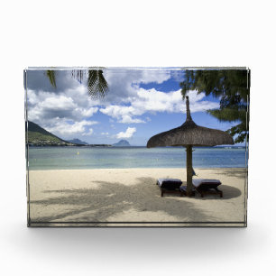 White Sand Beach and Umbrella Photo Block