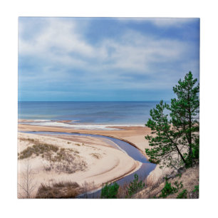 White sand beach near Baltic sea in Latvia Ceramic Tile