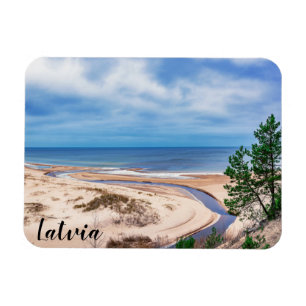 White sand beach near Baltic sea in Latvia Magnet