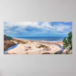 White sand beach near Baltic sea in Latvia Poster