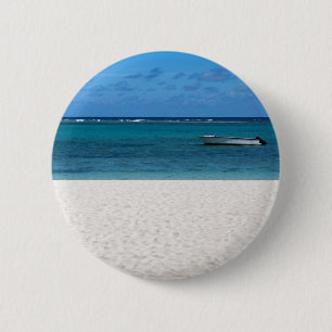 White sand beach of Flic en Flac Mauritius overloo 6 Cm Round Badge