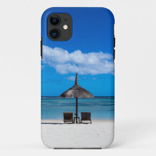 White sand beach of Flic en Flac Mauritius overloo iPhone 11 Case