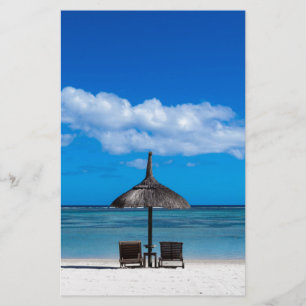 White sand beach of Flic en Flac Mauritius overloo Stationery