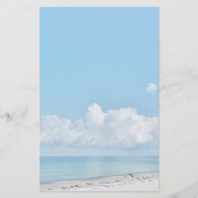 White Sand Beach Stationary Stationery (Front)