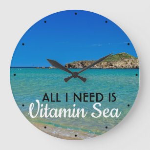 White sand beach turquoise water need vitamin sea large clock