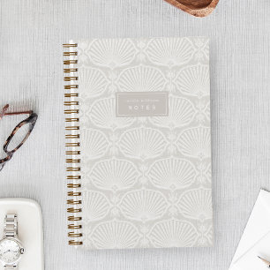 White Sand Beige Deco Fans Personalised Notebook