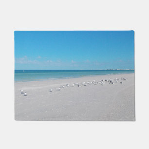 White Sand Blue Water Door Mat