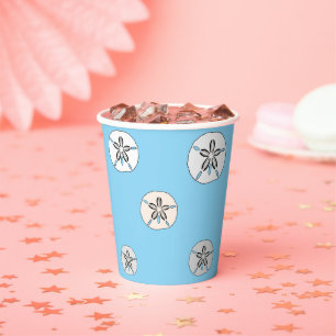 White sand dollars paper cups