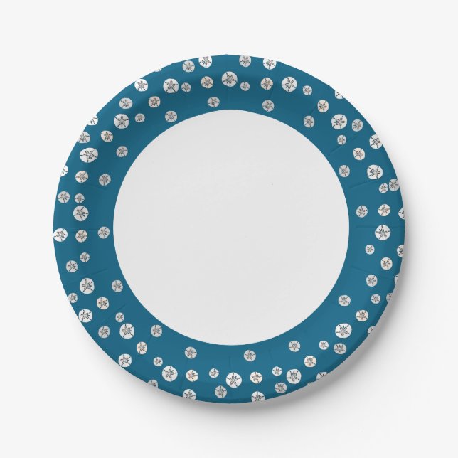 White Sand Dollars Paper Plate (Front)