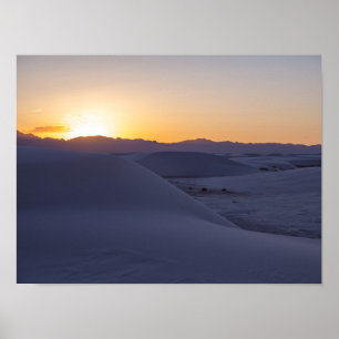 White Sand Dunes National Park Sunset Poster