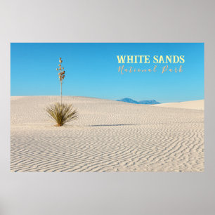 White Sands National Park Landscape with Yucca  Poster