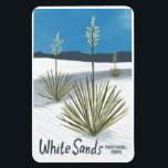 White Sands National Park New Mexico Gypsum Yucca Magnet<br><div class="desc">Check out this awesome colored pencil illustration of beautiful White Sands National Park and get ready to explore these white gypsum dunes! Check out my shop for more designs too! Collect all the parks, I'm creating new ones all the time. Check out my shop for more hiking, camping, vanlife, birds...</div>