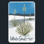 White Sands National Park New Mexico Gypsum Yucca Magnet<br><div class="desc">Check out this awesome colored pencil illustration of beautiful White Sands National Park and get ready to explore these white gypsum dunes! Check out my shop for more designs too! Collect all the parks, I'm creating new ones all the time. Check out my shop for more hiking, camping, vanlife, birds...</div>