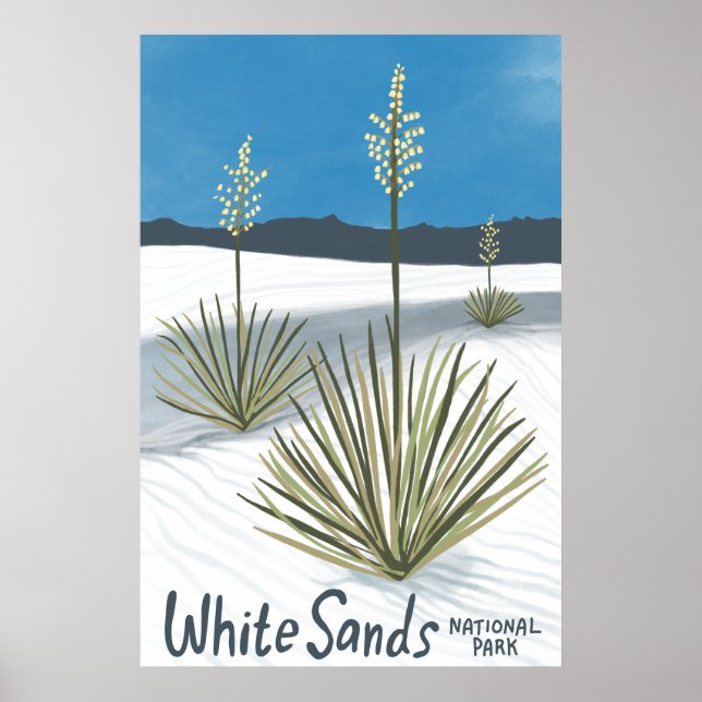 White Sands National Park New Mexico Gypsum Yucca Poster (Front)
