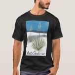 White Sands National Park New Mexico Gypsum Yucca T-Shirt<br><div class="desc">Check out this awesome coloured pencil illustration of beautiful White Sands National Park and get ready to explore these white gypsum dunes! Check out my shop for more designs too! Collect all the parks, I'm creating new ones all the time. Check out my shop for more hiking, camping, vanlife, birds...</div>