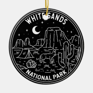 White Sands National Park New Mexico Monoline Ceramic Ornament