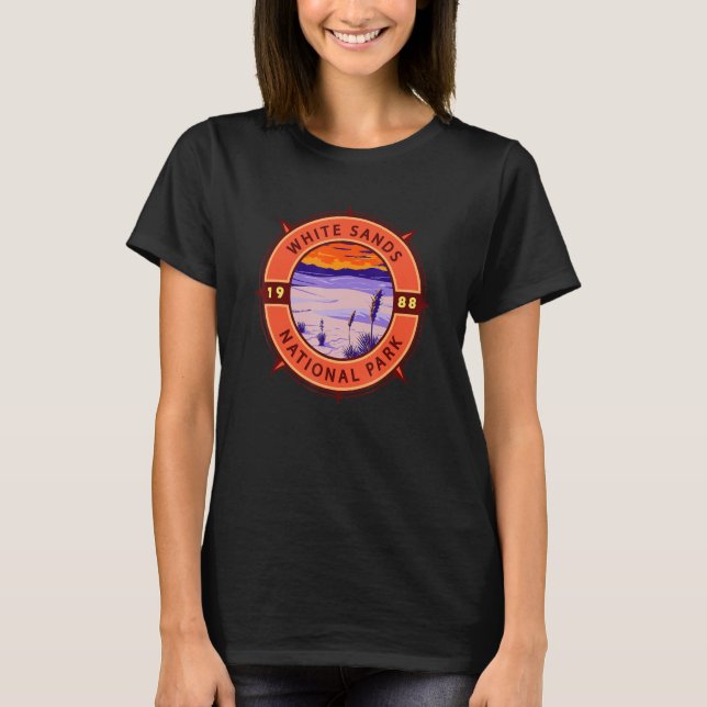 White Sands National Park Retro Compass Emblem T-Shirt (Front)