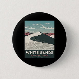 White Sands National Park Vintage Camping Hiking M 6 Cm Round Badge