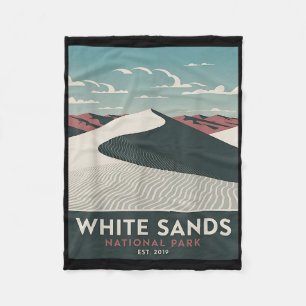 White Sands National Park Vintage Camping Hiking M Fleece Blanket
