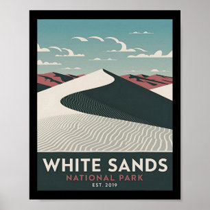 White Sands National Park Vintage Camping Hiking M Poster