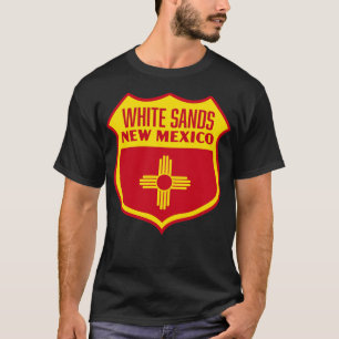 White Sands New Mexico Retro Flag Shield Yellow T-Shirt