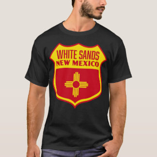 White Sands New Mexico Retro Flag Shield Yellow T-Shirt