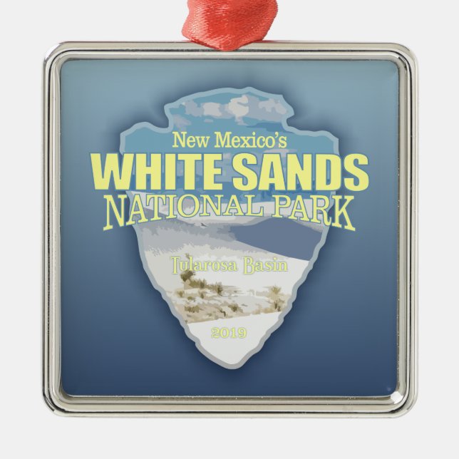 White Sands NP (arrowhead) Metal Ornament (Front)