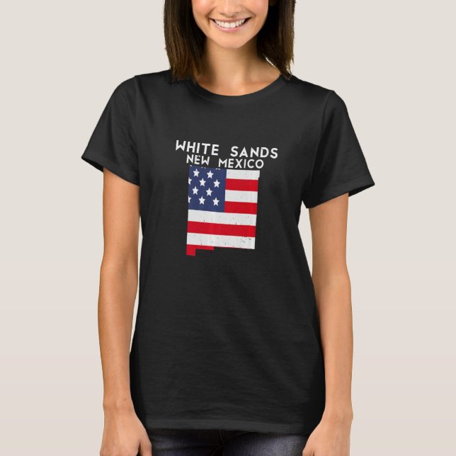 WHITE SANDS USA State America Travel New Mexican N T-Shirt (Front)