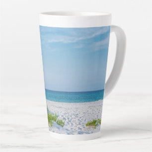 White Sandy Beach Florida Coastline Latte Mug