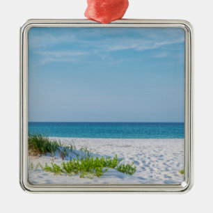 White Sandy Beach Florida Coastline Metal Ornament