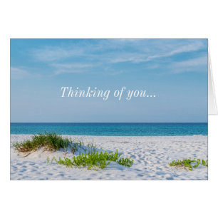 White Sandy Beach Florida Coastline Thinking Card
