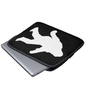 White Sasquatch Silhouette For Dark Backgrounds Laptop Sleeve