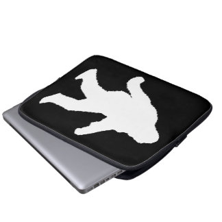 White Sasquatch Silhouette For Dark Backgrounds Laptop Sleeve