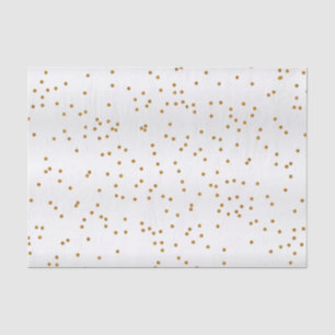 White Satin and Metallic Gold Dots  Tissue Paper
