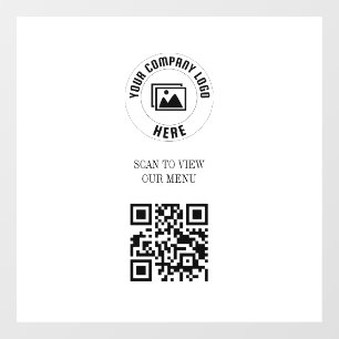 White Scan Me QR Code Menu Sign