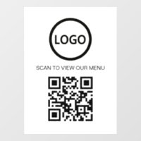 White Scan Me QR Code Price List Menu Sign