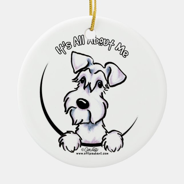 White Schnauzer IAAM Ceramic Ornament (Front)