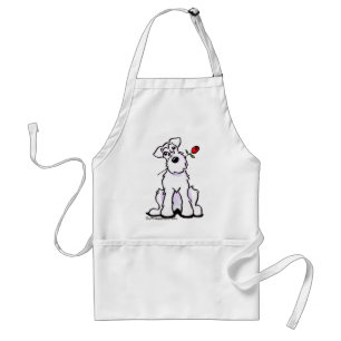 White Schnauzer Sweetheart Rose Standard Apron