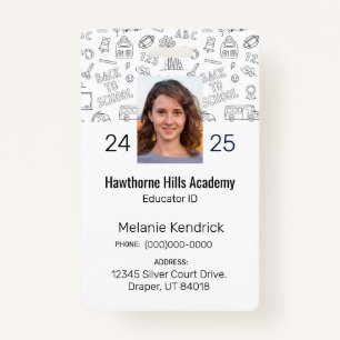 White School Icons Homeschool Educator ID Badge