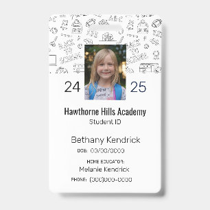 White School Icons Homeschool Student ID Badge