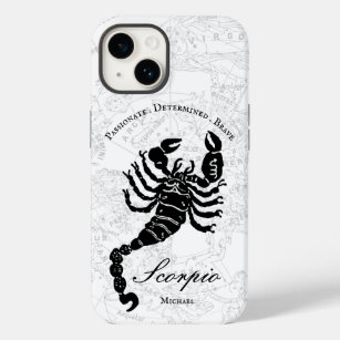 White Scorpio Astrology Zodiac Personality Custom Case-Mate iPhone 14 Case