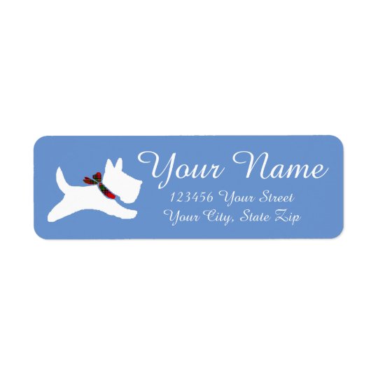 White Scottie Return Address Label