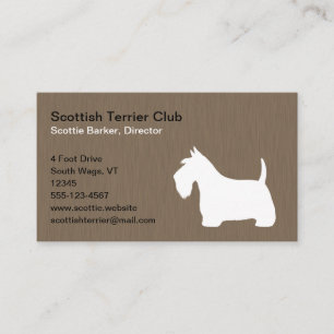White Scottish Terrier Silhouette   Scottie Dog Bu Business Card