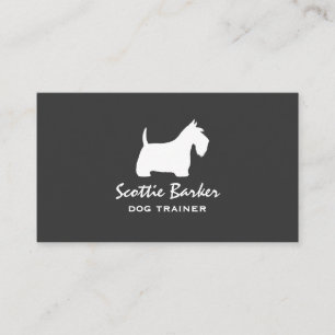 White Scottish Terrier Silhouette Scottie Dog Business Card