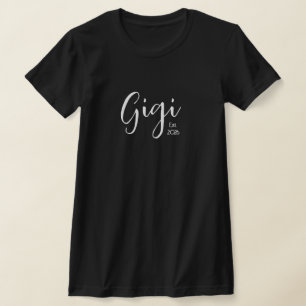 White Script Gigi Established  T-Shirt
