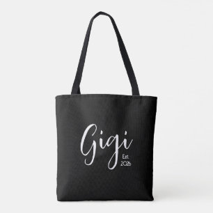 White Script Gigi Established Tote Bag