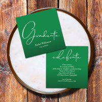 White Script Graduate Green Party