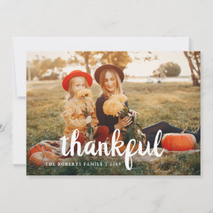 white script happy thanksgiving photo card
