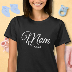 White Script Mum Established New Mum T-Shirt