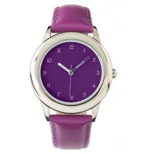 White Script Numbers On Purple Kids cn Watch